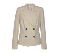 Kurzblazer LASCANA "mit zweireihiger Knopfleiste und Taschen", Damen, Gr. 34, beige (sand), Web, Obermaterial: 64% Polyester, 32% Viskose, 4% Elasthan. Futter: 100% Polyester, unifarben, figurbetont h
