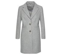 Kurzmantel LASCANA, Damen, Gr. 36, grau (grau, meliert), Web, Obermaterial: 100% Polyester. Futter: 100% Polyester, meliert, figurumspielend kniefrei, Mäntel Kurzmantel, im klassischen Design, Damenma