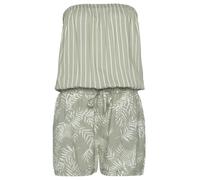 Kurzoverall LASCANA Gr. 36, N-Gr, grün (schilfgrün, creme bedruckt) Damen Overalls Kurzoveralls mit Alloverprint (74350800-36)