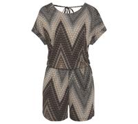 LASCANA Kurzoverall Damen schwarz-braun-creme bedruckt Gr.46