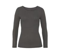 Langarmshirt LASCANA Gr. 32/34, grau (anthrazit) Damen Shirts Jersey (60950007-32)