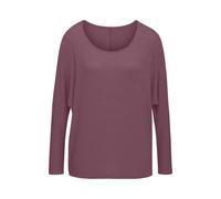 Langarmshirt LASCANA "mit Fledermausärmeln", Damen, Gr. 44/46, lila (berry), Feinstrick, Obermaterial: 50% Viskose (LENZING ECOVERO), 46% Polyester, 4% Elasthan, unifarben, casual, lässig geschnitten
