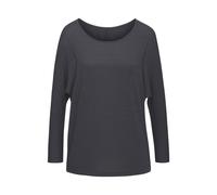 Langarmshirt LASCANA "mit Fledermausärmeln", Damen, Gr. 44/46, blau (navy), Feinstrick, Obermaterial: 50% Viskose (LENZING ECOVERO), 46% Polyester, 4% Elasthan, unifarben, casual, lässig geschnitten n