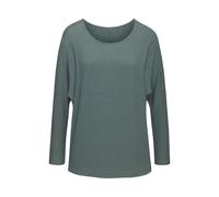 Langarmshirt LASCANA "mit Fledermausärmeln", Damen, Gr. 40/42, blau (petrol), Feinstrick, Obermaterial: 50% Viskose (LENZING ECOVERO), 46% Polyester, 4% Elasthan, unifarben, casual, lässig geschnitten