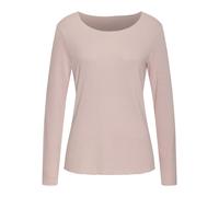 Langarmshirt LASCANA "mit feiner Glitzereinfassung", Damen, Gr. 36/38, rosa, Feinstrick, Obermaterial: 62% Polyester (REPREVE), 34% Viskose, 4% Elasthan, unifarben, Glanzfaden, feminin, bequem, tiefer