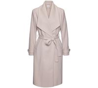 Langmantel LASCANA, Damen, Gr. 44, beige (sand), Web, Obermaterial: 100% Polyester. Futter: 100% Polyester, unifarben, figurumspielend knielang, Mäntel, mit Bindegürtel und Taschen, eleganter Damenman