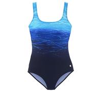 LASCANA Damen Badeanzug mit Batikprint und Shaping-Effekt blau | 44D