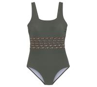 LASCANA - LASCANA Badeanzug oliv-leo - Gr. - 40C