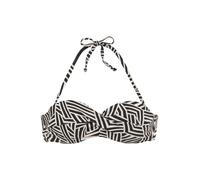 LASCANA Bügel-Bandeau-Bikini-Top Damen schwarz-creme Gr.42 Cup D