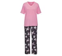 LASCANA - LASCANA LAS T-Shirt PJ Set rose aop - Gr. - 38