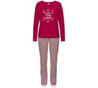 LASCANA - LASCANA LAS XMas solid PJ red stripe a - Gr. - 46