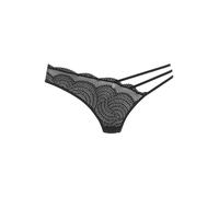 String LASCANA "Kira", Damen, Gr. 36/38, schwarz, Microtouch, Obermaterial: 88% Polyamid, 12% Elasthan, figurbetont, Unterhosen String, mit recyceltem Polyamid in der Spitze (75673024-36)