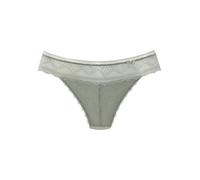 String LASCANA "Tiziana", Damen, Gr. 40/42, grün (salbei), Microtouch, Obermaterial: 84% Polyamid, 16% Elasthan, figurbetont, Unterhosen String, mit anteilig recycelter Spitze (59241068-40) salbei