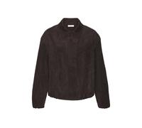 Lederimitatjacke LASCANA "in Veloursleder-Optik mit verdecktem Reißverschluss vorne, Oversize", Damen, Gr. 40, braun, Stoff, Obermaterial: 96% Polyester, 4% Elasthan. Futter: 100% Polyester, unifarben