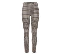 Leggings LASCANA, Damen, Gr. 40/42, N-Gr, braun, Obermaterial: 66% Polyester, 27% Viskose, 7% Elasthan, Hahnentrittmuster, feminin, schmal, Hosen, aus Jacquard Stoff (70294401-40) braun