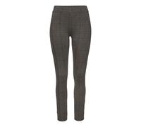 Leggings LASCANA, Damen, Gr. 48/50, N-Gr, braun (braun mit schwarz), Obermaterial: 48% Viskose, 37% Polyamid, 10% Polyester, 5% Elasthan, Jacquardmuster, kariert, feminin, figurbetont lang, Hosen, mit