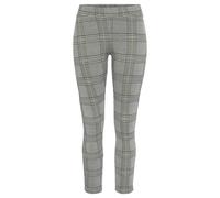 Leggings LASCANA, Damen, Gr. 40/42, N-Gr, grün (grau grün kariert), Obermaterial: 49% Viskose, 48% Polyester, 3% Elasthan, Glencheckmuster, figurbetont knöchellang, Hosen Leggings, mit Ajour Karomuste