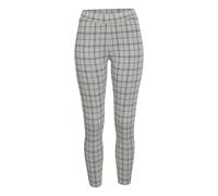 Leggings LASCANA, Damen, Gr. 44/46, N-Gr, grau (grau mit schwarzem karodesign), Obermaterial: 58% Polyester, 31% Viskose, 8% Polyamid, 3% Elasthan, Jacquardmuster, klassisch, Hosen, mit eingestricktem