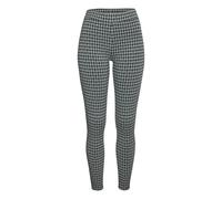 Leggings LASCANA, Damen, Gr. 40/42, N-Gr, grün (weiß schwarz grün gemustert), Obermaterial: 63% Polyester, 31% Viskose, 6% Elasthan, Hahnentrittmuster, Jacquardmuster, Basic, Hosen Leggings, mit einge