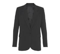 Longblazer LASCANA, Damen, Gr. 40, schwarz, Web, Obermaterial: 100% Polyester. Futter: 53% Viskose, 47% Polyester, unifarben, figurumspielend hüftbedeckend, runde 3-Knopf-Manschette mit Knöpfen, Blaze