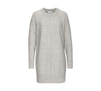 Longpullover LASCANA, Damen, Gr. 40/42, grau (grau meliert), Strick, Obermaterial: 53% Polyester, 37% Polyacryl, 10% Polyamid, meliert, casual, figurumspielend hüftbedeckend, Rundhals, Langarm, Pullov