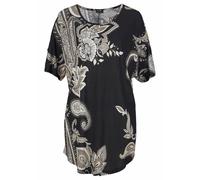 Longshirt LASCANA, Damen, Gr. 48/50, bunt (bedruckt), Jersey, Obermaterial: 100% Viskose, figurumspielend hüftbedeckend, Rundhals, Shirts Longshirt, mit Cut-outs an den Schultern, Alloverprint, Shirtk