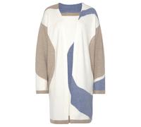 LASCANA Longstrickjacke Damen creme-beige-blau Gr.32/34