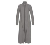 Longstrickjacke LASCANA, Damen, Gr. 32/34, grau (grau, meliert), Strick, Obermaterial: 50% Viskose, 28% Polyester, 22% Polyamid, meliert, figurumspielend ca. Mitte Wade, Strickjacken Longstrickjacke,