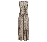 Maxikleid LASCANA, Damen, Gr. 46, N-Gr, beige, braun bedruckt, Jersey, Obermaterial: 100% Viskose, bedruckt, modisch, figurumspielend lang, tiefer V-Ausschnitt, ohne Ärmel, Kleider (88223058-46) beige
