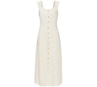 Maxikleid LASCANA, Damen, Gr. 44, N-Gr, beige (creme), Web, Obermaterial: 85% Viskose, 15% Leinen. Futter: 100% Polyester, unifarben, modisch, figurumspielend knöchelfrei, Rundhals, ohne Ärmel, Kleide