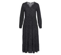 Maxikleid LASCANA, Damen, Gr. 36, N-Gr, schwarz (grau, schwarz, bedruckt), Web, Obermaterial: 100% Viskose, bedruckt, figurumspielend lang, V-Ausschnitt, mit Gummizug, Kleider Maxikleid, mit Alloverpr