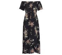 LASCANA Maxikleid, im angesagten Vokuhila-Schnitt 44, N-Gr schwarz Damen Freizeitkleider Kleider Maxikleid 44, N-Gr schwarz, bedruckt