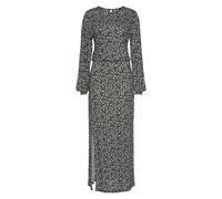 Midikleid LASCANA, Damen, Gr. 46, N-Gr, schwarz (schwarz, bedruckt), Jersey, Obermaterial: 100% Viskose, geblümt, figurumspielend bodenlang, Rundhals, mit Gummizug, Kleider Midikleid, mit Blümchendruc