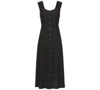 Maxikleid LASCANA, Damen, Gr. 40, N-Gr, schwarz, Web, Obermaterial: 85% Viskose, 15% Leinen. Futter: 100% Polyester, unifarben, modisch, figurumspielend knöchelfrei, Rundhals, ohne Ärmel, Kleider, mit