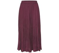 Maxirock LASCANA "mit Plisseefalten aus edel glänzender Ware", Damen, Gr. 36, lila (bordeaux), Web, Obermaterial: 100% Polyester, unifarben, figurumspielend knöchellang, Röcke Maxirock, festlicher Fal