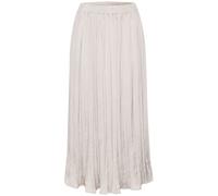 Maxirock LASCANA, Damen, Gr. 44, beige (champagner), Web, Obermaterial: 100% Polyester, unifarben, modisch, figurumspielend knöchellang, Röcke, mit Plisseefalten, edel glänzende Ware (22238152-44) cha