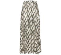 Maxirock LASCANA, Damen, Gr. 40, beige (creme, khaki bedruckt), Jersey, Obermaterial: 100% Viskose, bedruckt, modisch, figurumspielend knöchellang, Röcke, mit Schlitz, Sommerrock, Alloverprint (509513