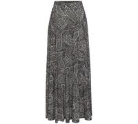 Maxirock LASCANA, Damen, Gr. 38, schwarz, grau, creme bedruckt, Jersey, Obermaterial: 100% Viskose, Paisley, bedruckt, figurumspielend, Röcke Maxirock, mit Allover-Print (99143550-38) schwarz, grau, c