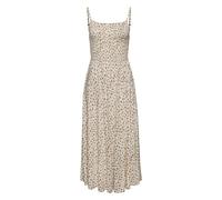 Midikleid LASCANA "mit gesmoktem Oberteil und Alloverprint", Damen, Gr. 44, N-Gr, beige (creme, taupe bedruckt), Jersey, Obermaterial: 100% Viskose, bedruckt, figurumspielend ca. Mitte Wade, eckiger A