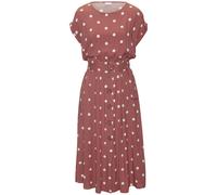 LASCANA Midikleid (mit Gürtel) mit Punktedruck, marsala-creme-bedruckt