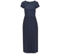 Midikleid LASCANA "mit Plisseerockteil, bügelfreie Qualität", Damen, Gr. 36, N-Gr, blau (navy), Web, Obermaterial: 100% Polyester. Obermaterial 2: 100% Polyester, unifarben, figurumspielend Midi, Rund