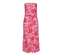 Midikleid LASCANA, Damen, Gr. 38, N-Gr, pink rot floral, Jersey, Obermaterial: 100% Viskose, casual, figurbetont, Kleider, mit Volant am Rocksaum (57434648-38) pink rot floral