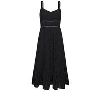 Midikleid LASCANA, Damen, Gr. 34, N-Gr, schwarz, Web, Obermaterial: 100% Baumwolle. Futter: 100% Baumwolle, unifarben, modisch, figurumspielend ca. Mitte Wade, V-Ausschnitt, ohne Ärmel, Kleider, mit s