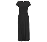 Midikleid LASCANA, Damen, Gr. 34, N-Gr, schwarz, Obermaterial: 100% Polyester. Obermaterial 2: 100% Polyester, unifarben, modisch, figurumspielend Midi, Rundhals, Kurzarm, Kleider, mit Plisseerockteil