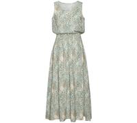 Midikleid LASCANA, Damen, Gr. 42, N-Gr, türkis, beige bedruckt, Web, Obermaterial: 100% Viskose, bedruckt, figurumspielend Midi, Rundhals, Kleider Midikleid, mit Reißverschluss am Ausschnitt, Animal P