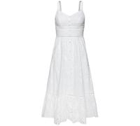 Midikleid LASCANA, Damen, Gr. 44, N-Gr, weiß, Web, Obermaterial: 100% Baumwolle. Futter: 100% Baumwolle, unifarben, modisch, figurumspielend ca. Mitte Wade, V-Ausschnitt, ohne Ärmel, Kleider, mit somm