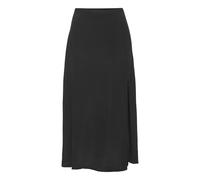 Midirock LASCANA, Damen, Gr. 34, blau (schwarz), Web, Obermaterial: 100% Viskose, unifarben, Basic, figurumspielend ca. Mitte Wade, Röcke, mit hohem Beinschlitz aus Webware, Sommerrock (91291266-34) s