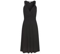 Minikleid LASCANA, Damen, Gr. 36, N-Gr, schwarz, Jersey, Obermaterial: 100% Viskose, unifarben, feminin, figurbetont knielang, V-Ausschnitt, ohne Ärmel, Kleider, mit verstellbarem Ausschnitt und gesmo
