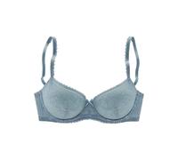 Schalen-BH LASCANA "Luciana", Damen, Gr. 80, Cup D, blau (adriablau), Spitze, Obermaterial: 89% Polyamid, 11% Elasthan, feminin, BHs, aus zarter Spitze, Dessous (62835915-80) adriablau