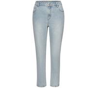 Mom-Jeans LASCANA, Damen, Gr. 44, N-Gr, blau (light blau washed), Denim/Jeans, Obermaterial: 98% Baumwolle, 2% Elasthan, modisch, figurbetont knöchellang, Jeans, mit hohem Bund. elastische Denimware (